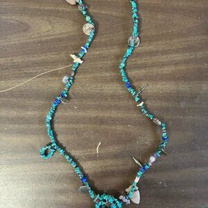 Vintage Turquoise Indian Head Nickle Necklace